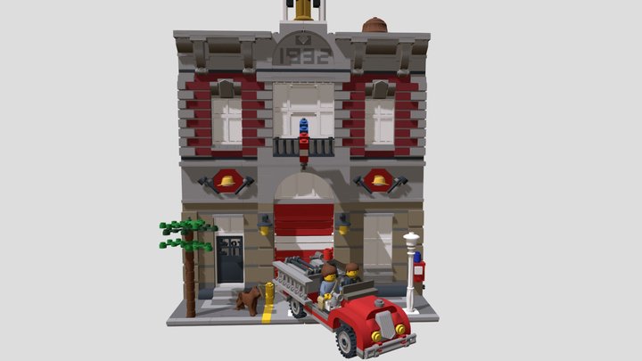 Fire Brigade Lego Set (no logo) 3D Model