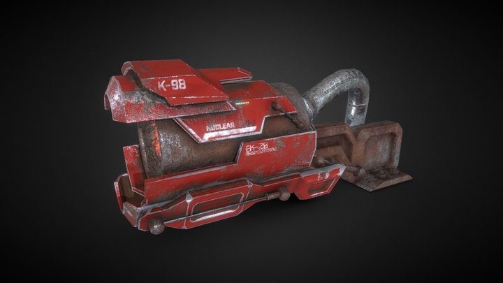 SciFi Nuclear Cannon Modular Boss PBR 3D Model