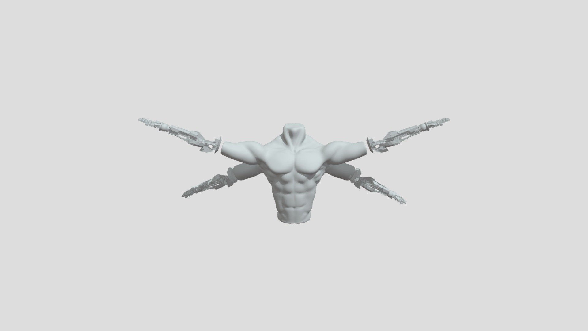 Muscular Torso & robotic arm & rigging - Download Free 3D model by ...