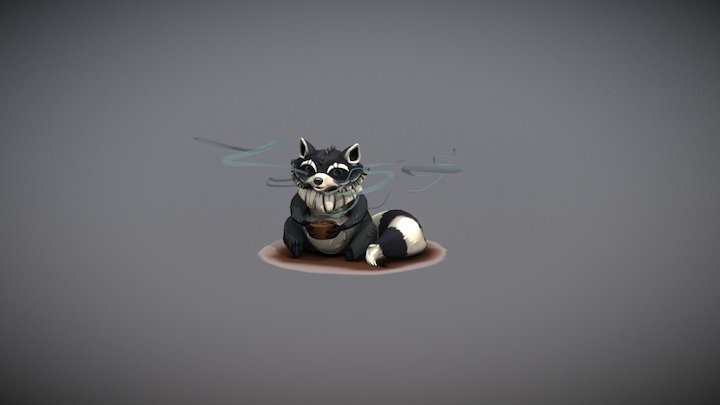 Shaggy Raccoon 3D Model