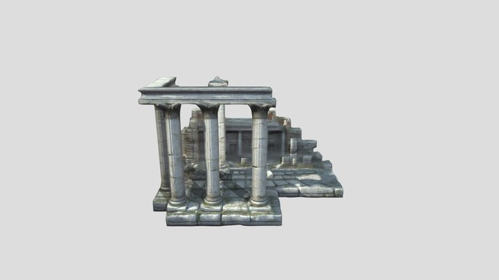ancient ROME stone ruins with columns 3D Model
