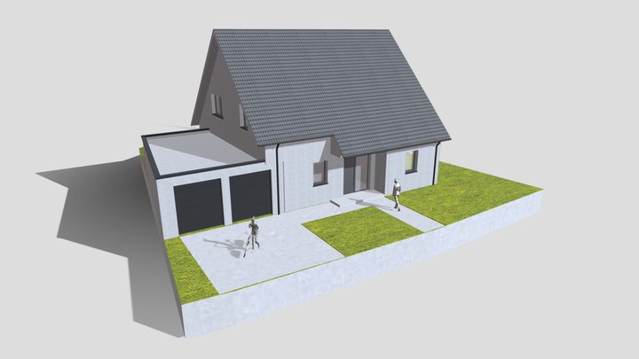 1-Story Building 3D Model