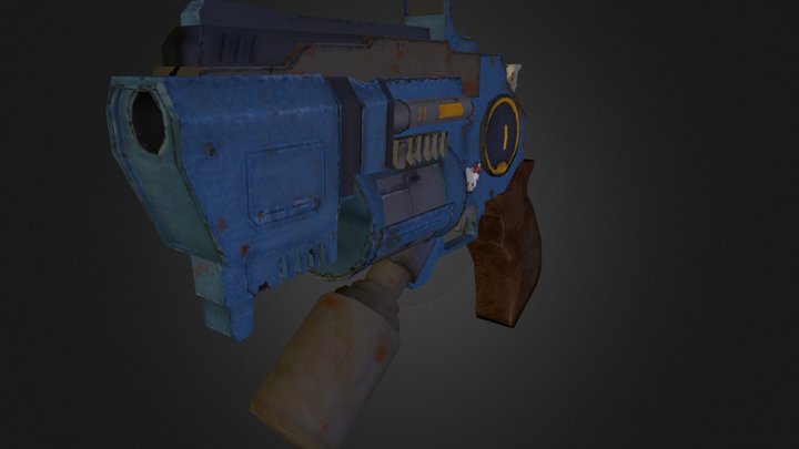 Post Apocalyptic Handgun 3D Model