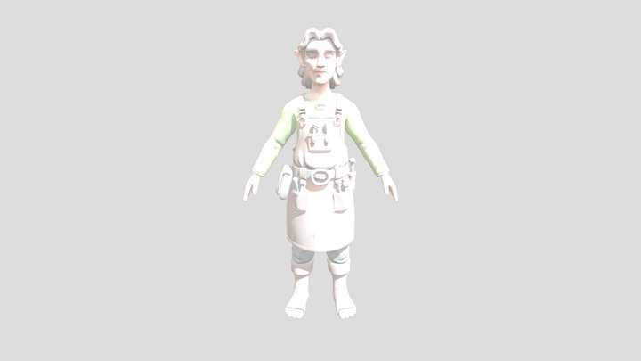 Elf - like craftsman figure 3D Model
