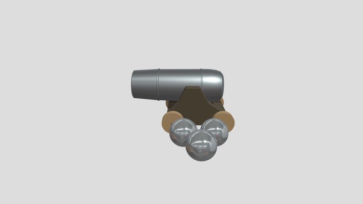 Cannon with bullets 3D Model