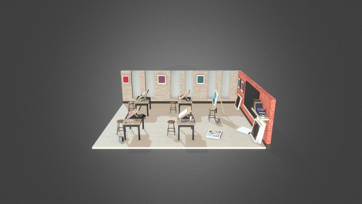 Art Classroom 3D Model 3D Model