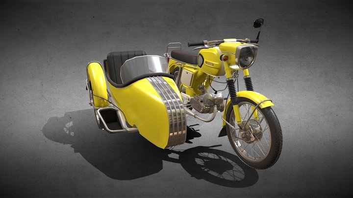 Mobra 50 w sidecar Yellow 3D Model