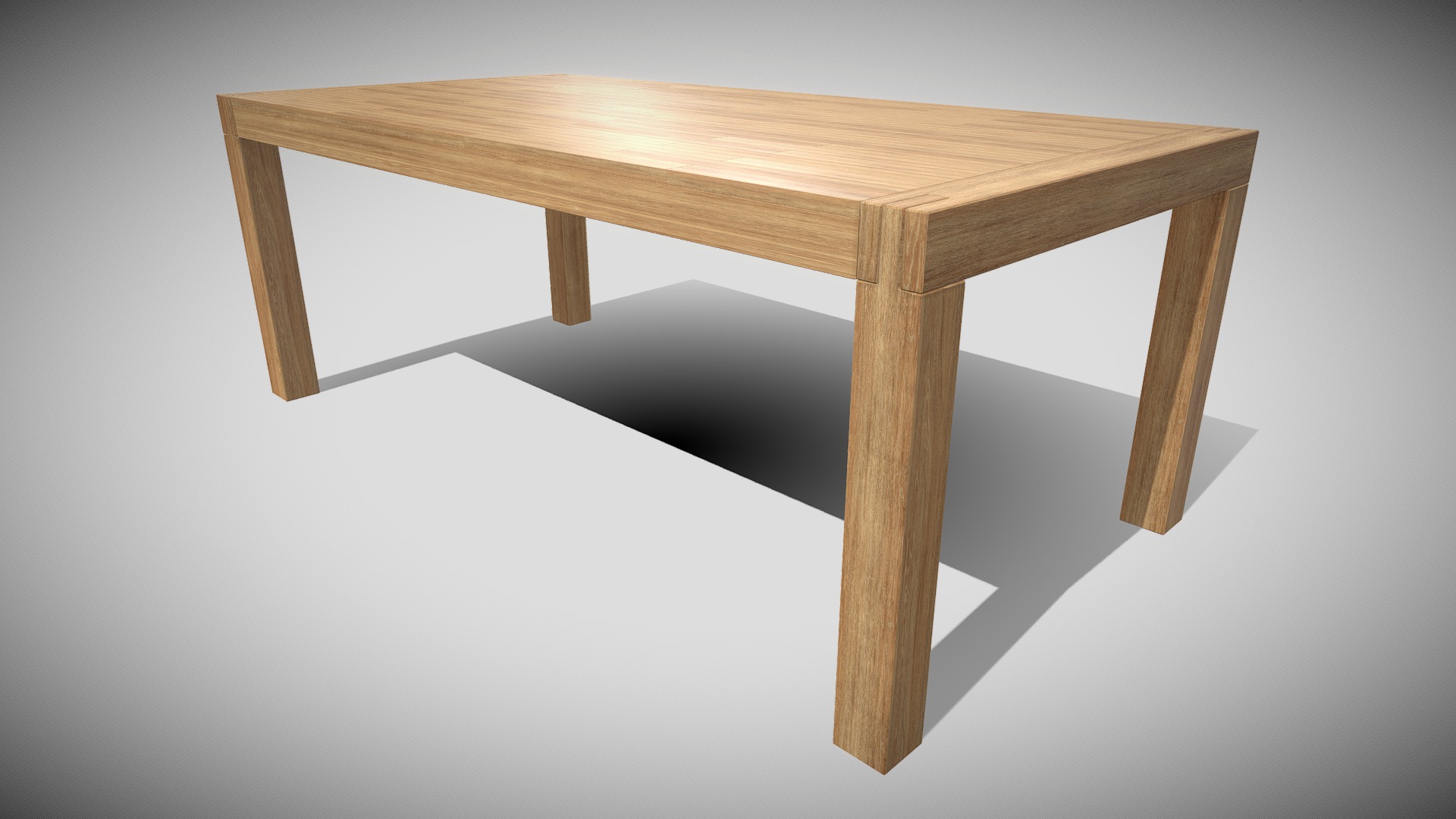 3D model Dining Table - This is a 3D model of the Dining Table. The 3D model is about a wooden table on a white background.