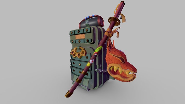 Japanese backpack 3D Model