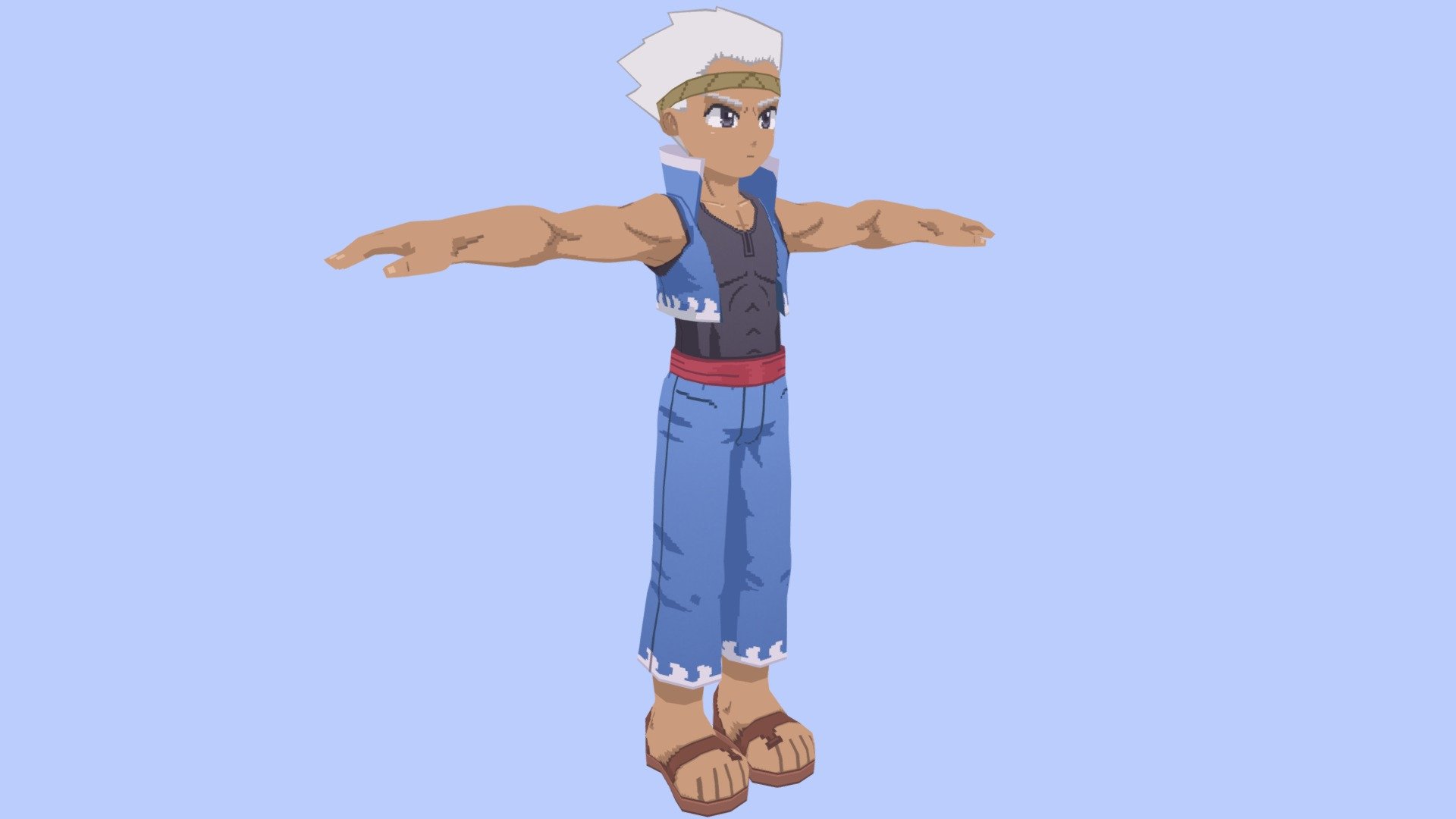 Pixel Anime Character Male Buy Royalty Free 3d Model By Ctool