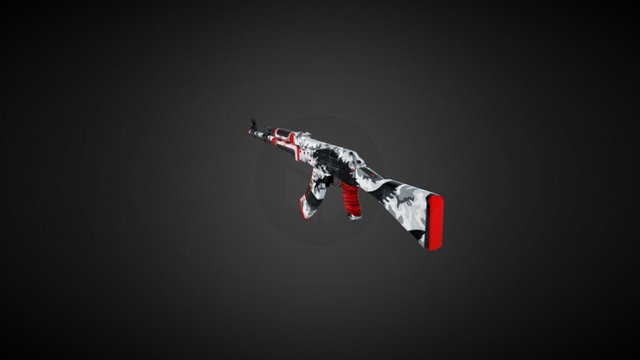 AK-47 WarZilla Red Rage 3D Model