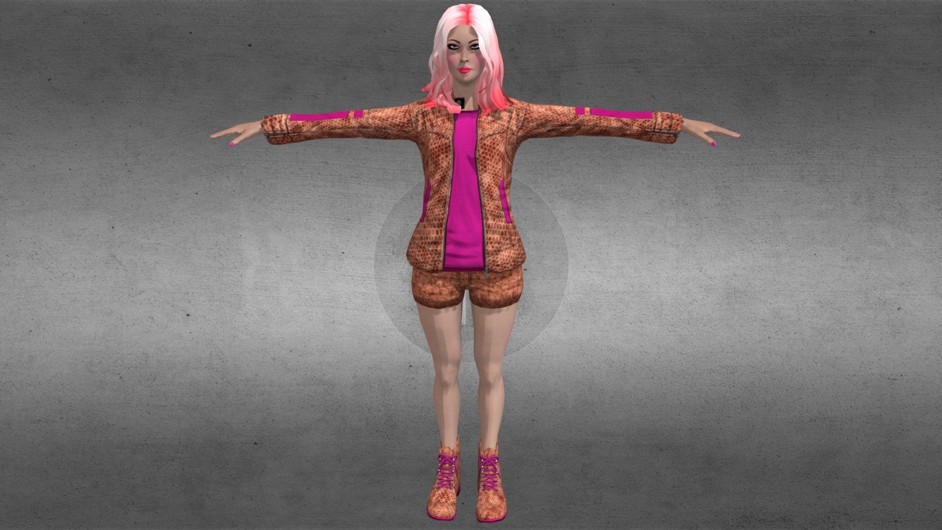 Character Girl Pink (Leather Brown)