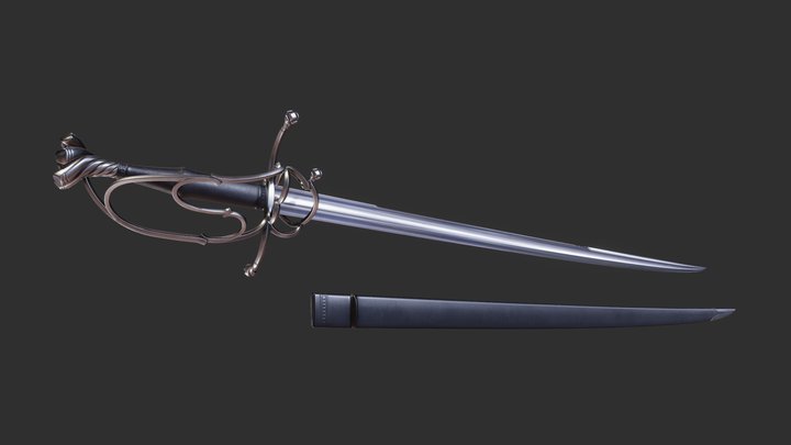 Swiss Saber 16th Century 3D Model
