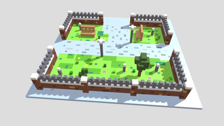 Voxel Park 3D model 3D Model