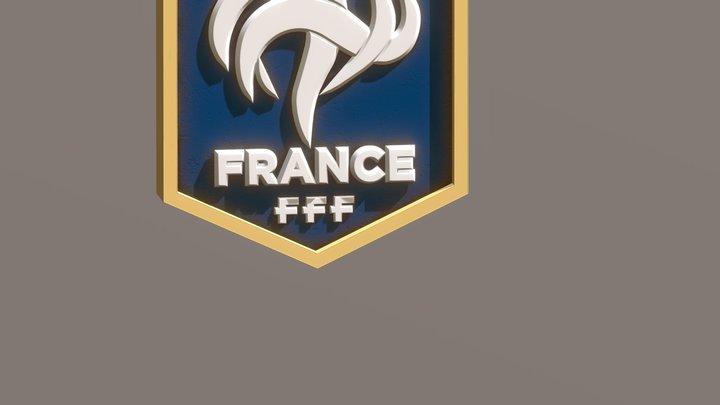 France National Football Team Logo 3D Model