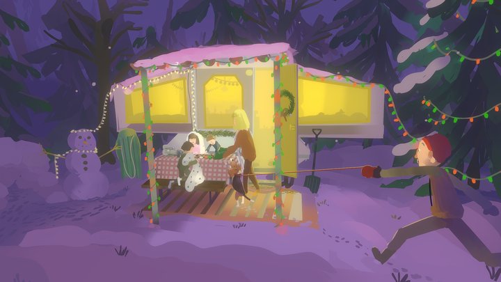 Quill VR +Tvori - "Christmas Campsite" 3D Model