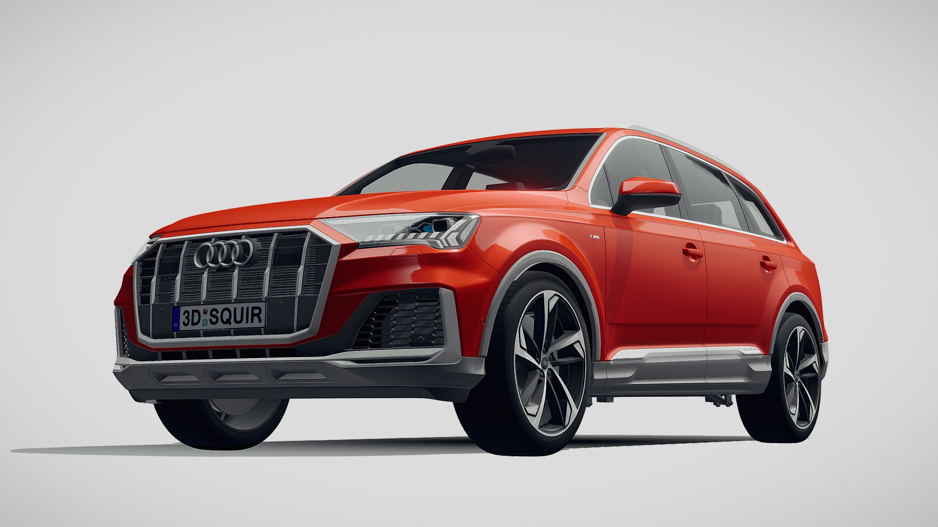 3D model Audi Q7 2020 - This is a 3D model of the Audi Q7 2020. The 3D model is about a red sports car.