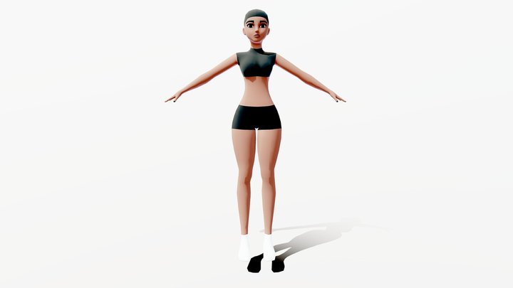 Low Poly Female 3D Model