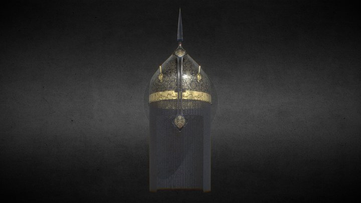 Ornate Kulah Khud Helmet (Low Poly Game Ready) 3D Model