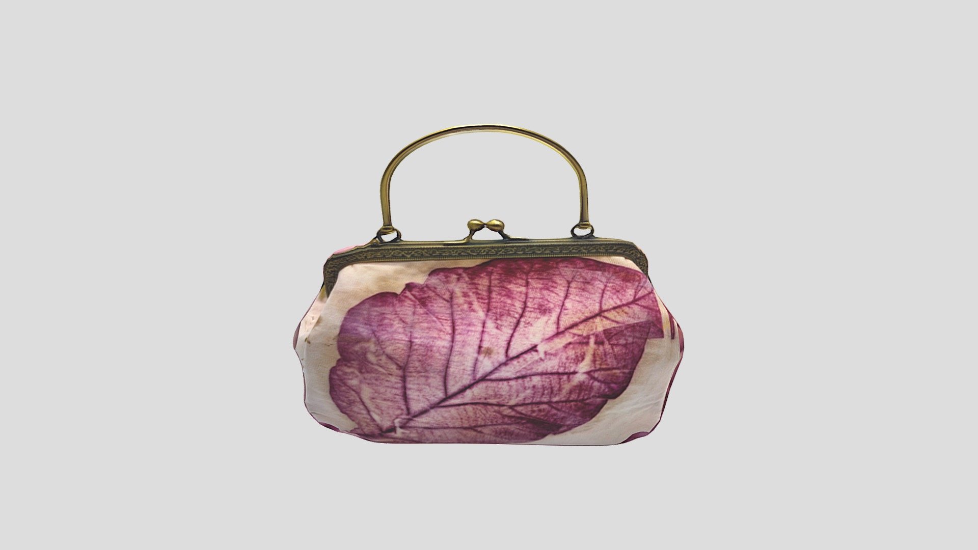 Beige Red Leaf Cluth Bag
