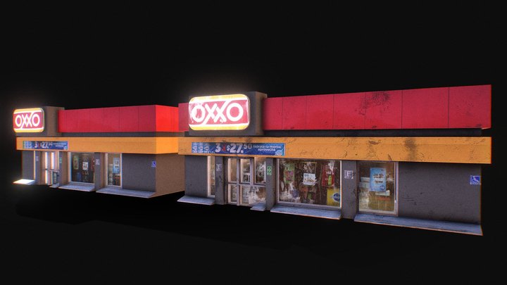 Mexican Oxxo 3D Model