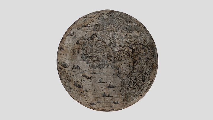 Blaeu's terrestrial globe (XVII Century) 3D Model
