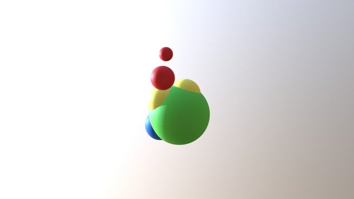 Helium atom 3D Model