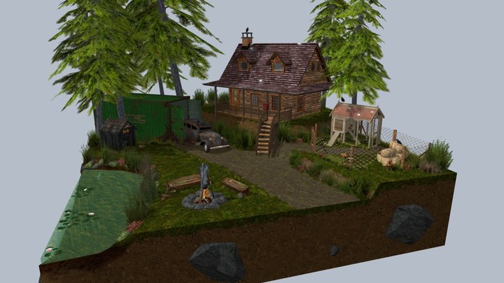 DAE Diorama - Forest Loner 3D Model