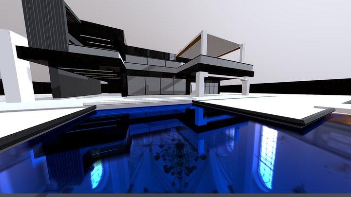 Huge house with pool 3D Model