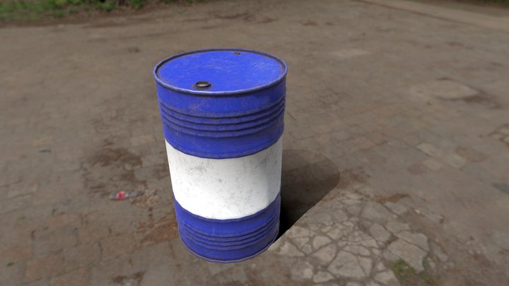 Blue barrel 3D Model