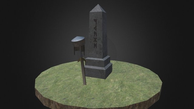 Low Poly Soldier's Grave 3D Model