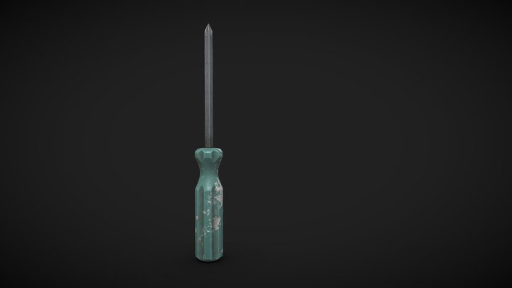 Old screwdriver gameready asset 3D Model