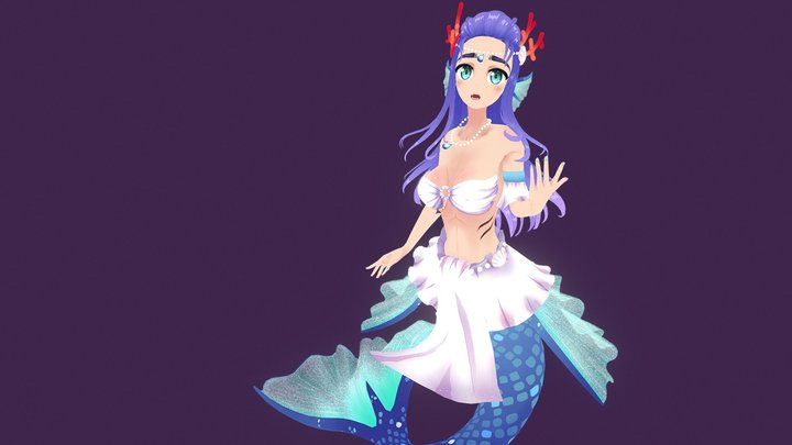 Monster Girl Mermaid 3D Model