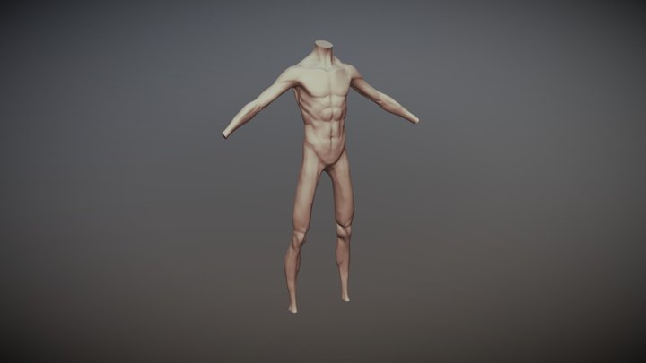 Skinny male base body 3D Model