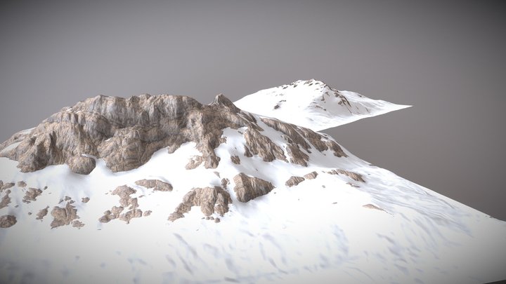 Snowy Mountain Terrain | Optimized Mesh – Free 3D Model STL