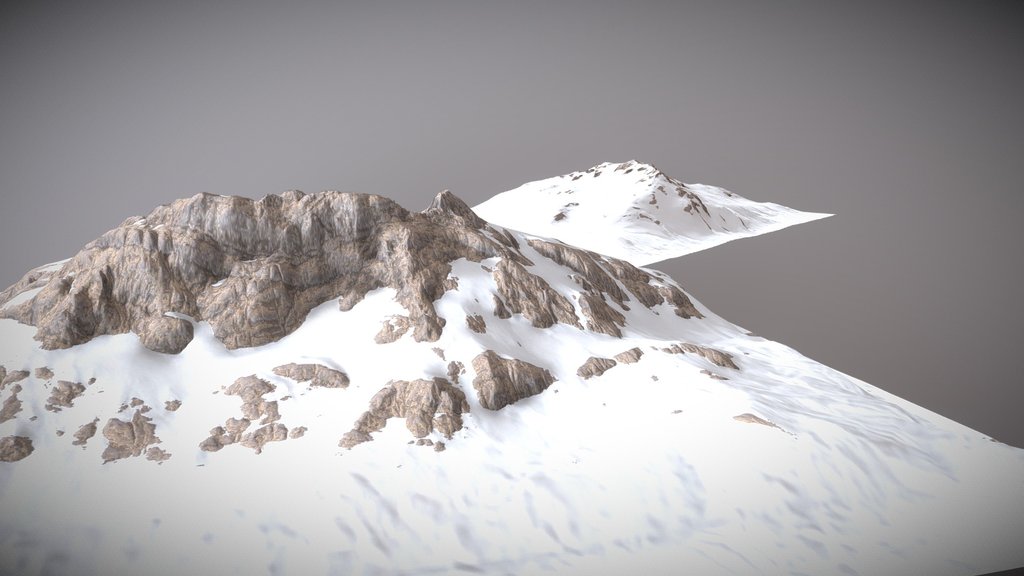 Snowy Mountain Terrain | Optimized Mesh