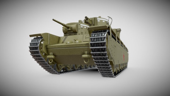 T-35 heavy tank 3D Model