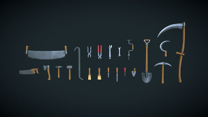 Stylized Set: Tools 3D Model