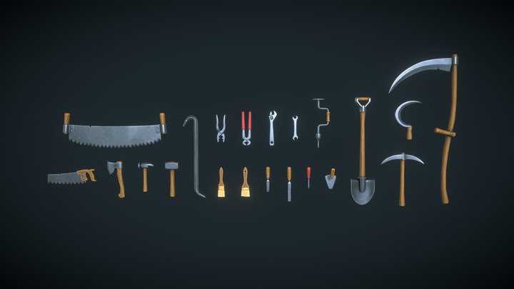 Stylized Set: Tools 3D Model
