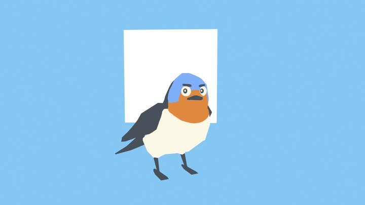 Lowpoly Swallow 3D Model