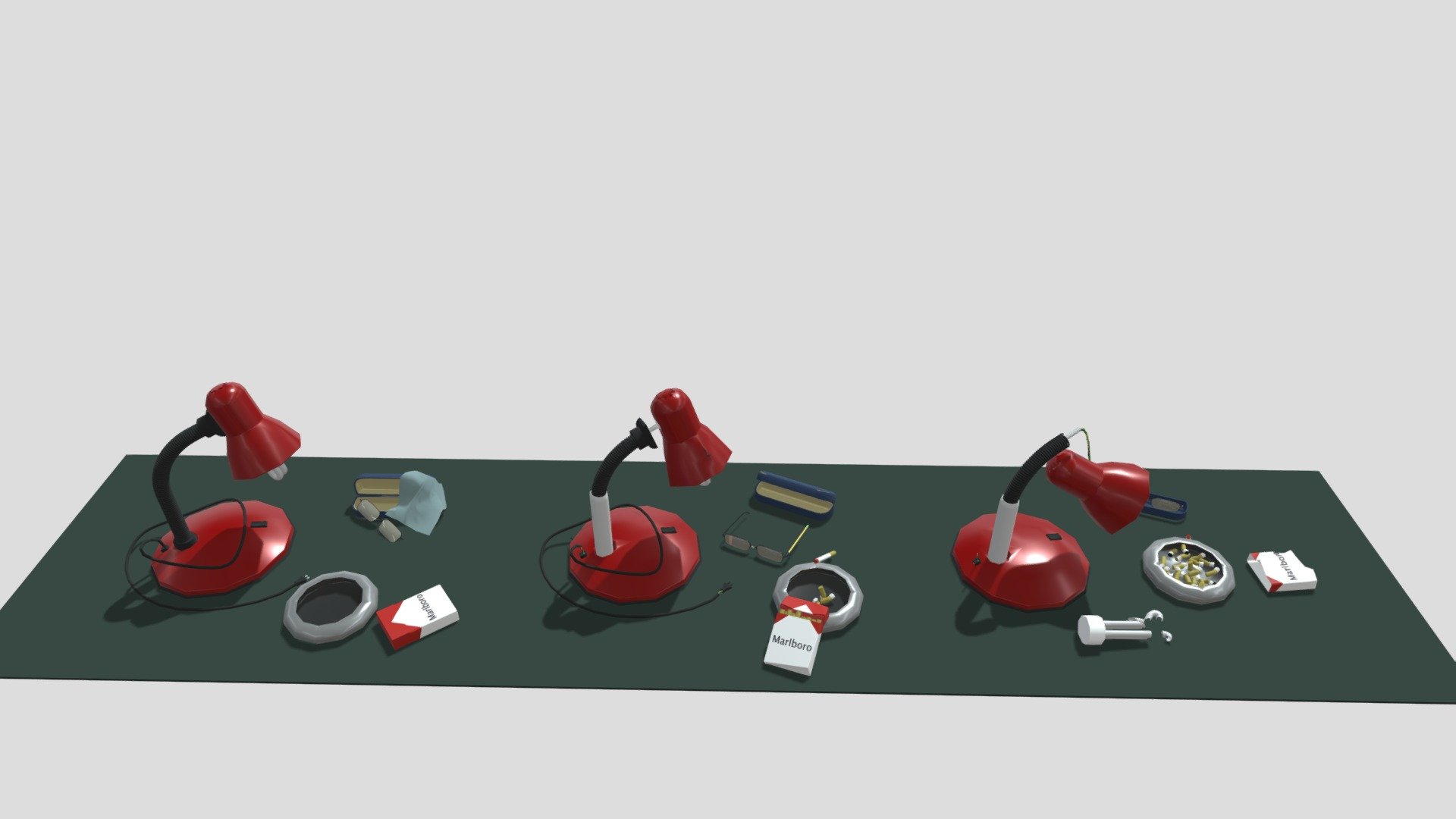 Glasess,lamp And Sigarets