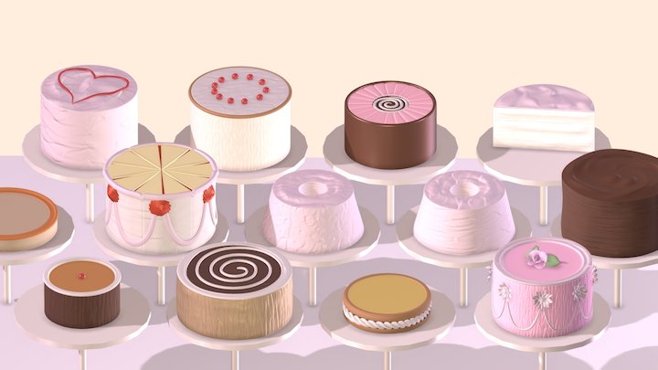 Wayne Thiebaud Cakes 3D Model