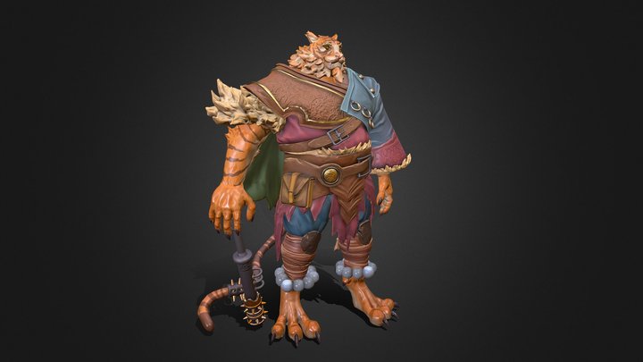 Rhua'jin - The Guardian warrior 3D Model