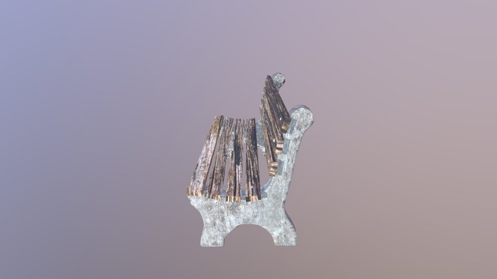 Park Bench Textured 3D Model