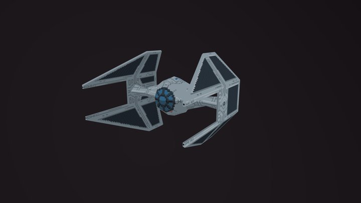 TIE Interceptor - Low Poly 3D Model