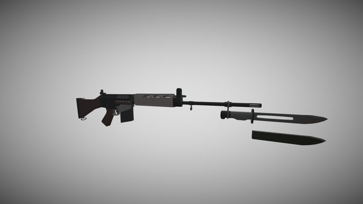 Low-Poly FN FAL 3D Model