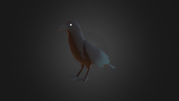 Low Poly Crow 3D Model