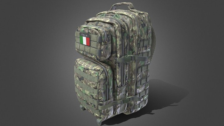 Military Backpack - Italian Army 3D Model