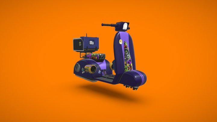 Moto Delivery Futuristica 3D Model