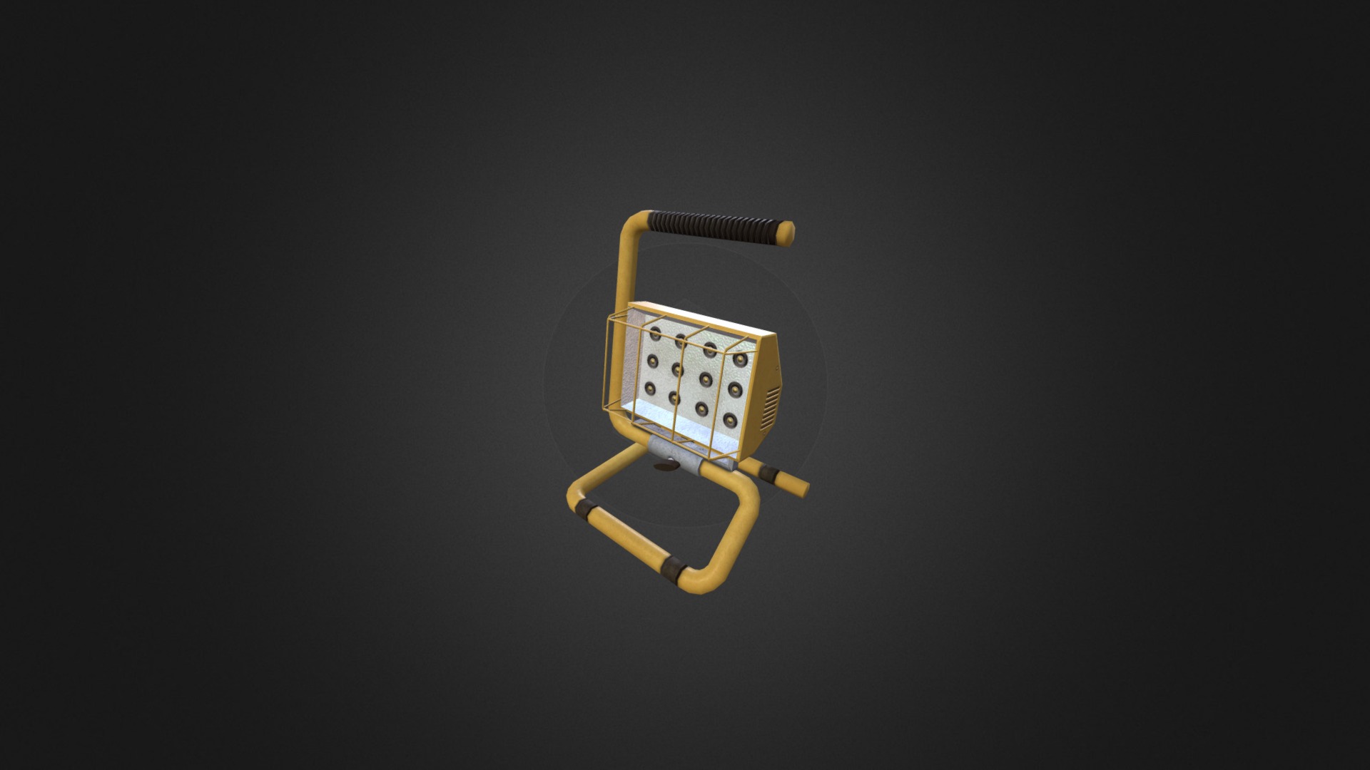 3D model Portable Work Light - This is a 3D model of the Portable Work Light. The 3D model is about a yellow and white electrical device.